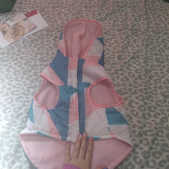 Pet winter jacket with pocket and hoodie - Picture 3 of 4